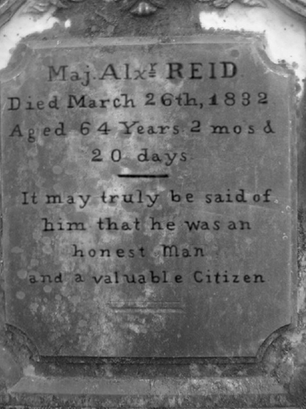 Major Alexander Reid Headstone