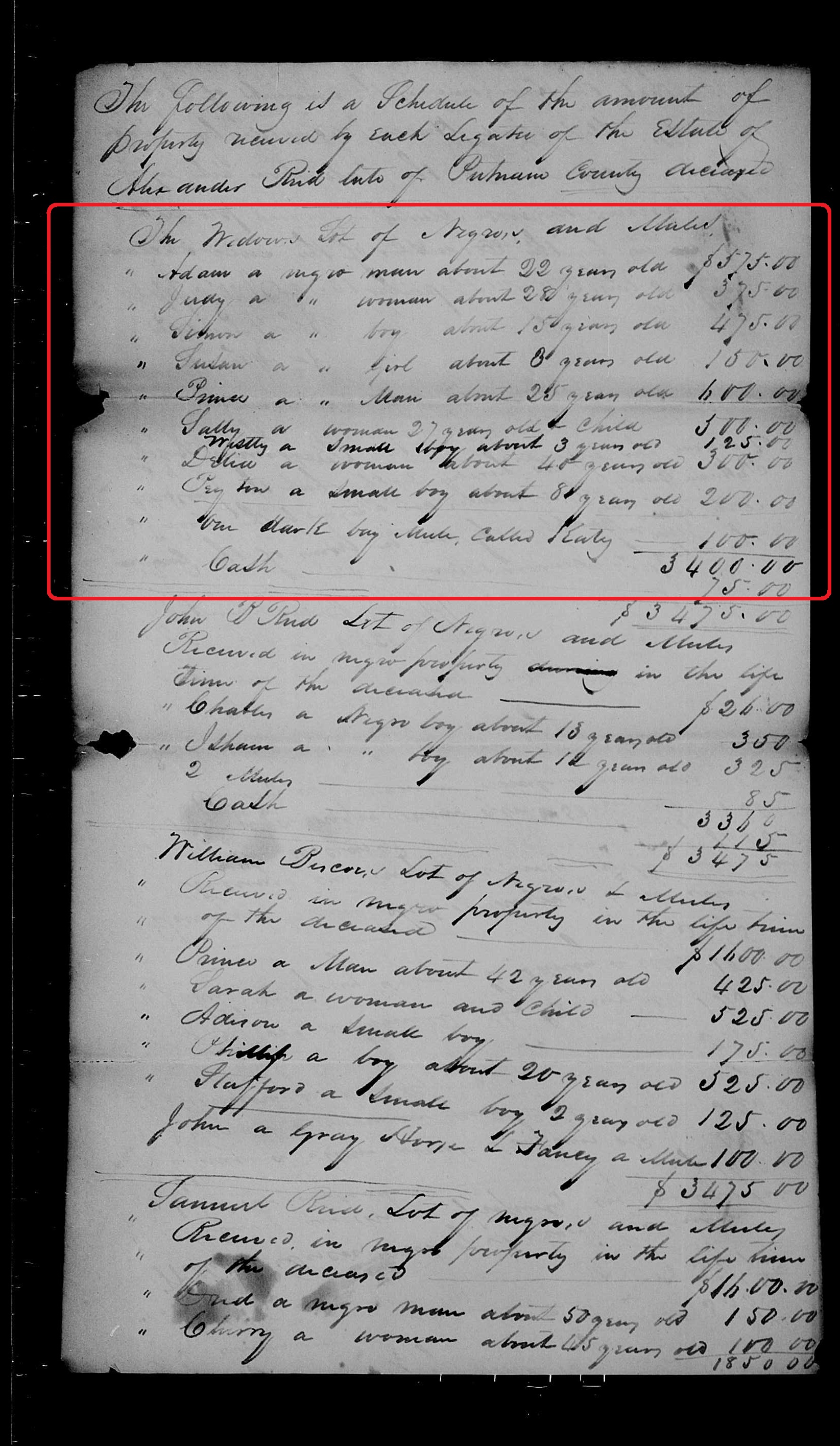 1832 Lots of Alexander Reid - widows lot