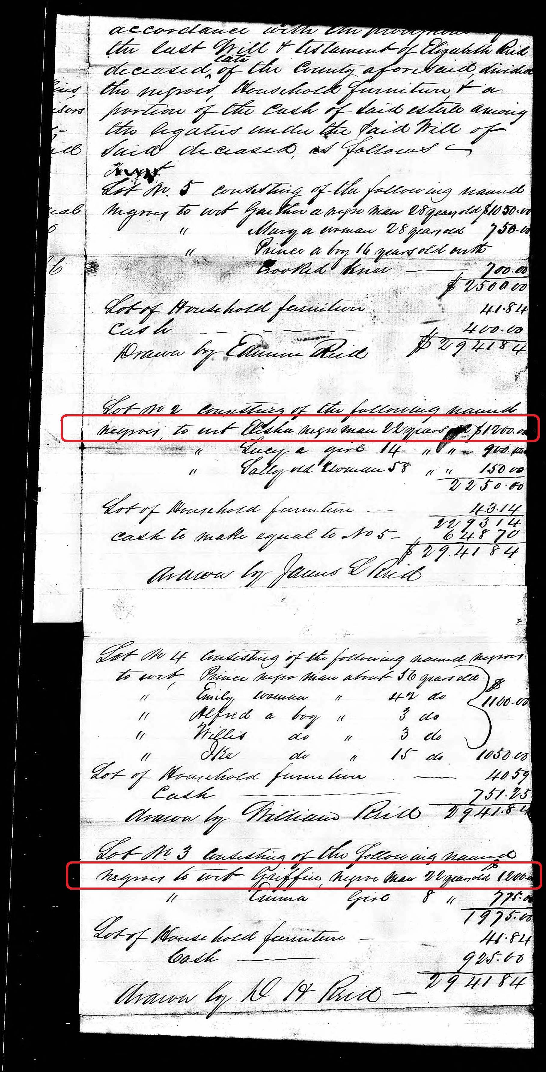 Elizabeth Reid Dec 1860 - Lots Drawn 2 - Griffin