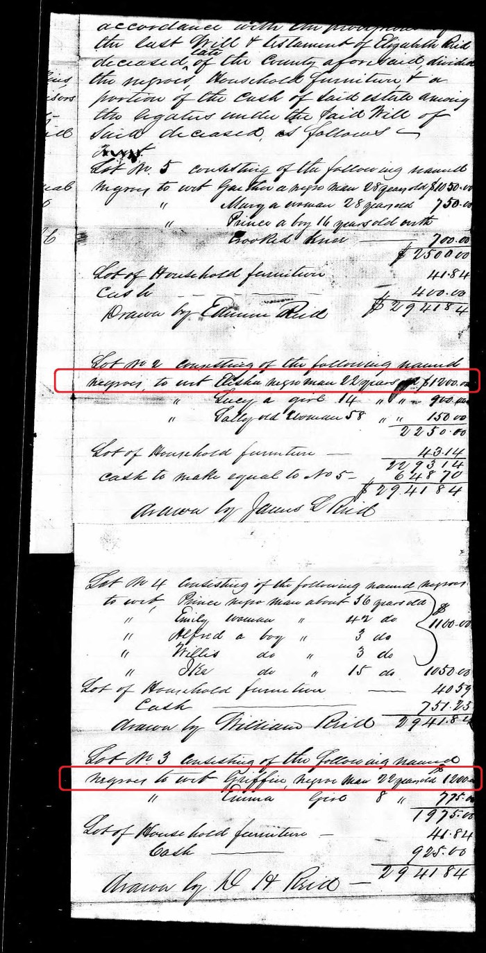 Elizabeth Reid Dec 1860 - Lots Drawn 2 - Griffin